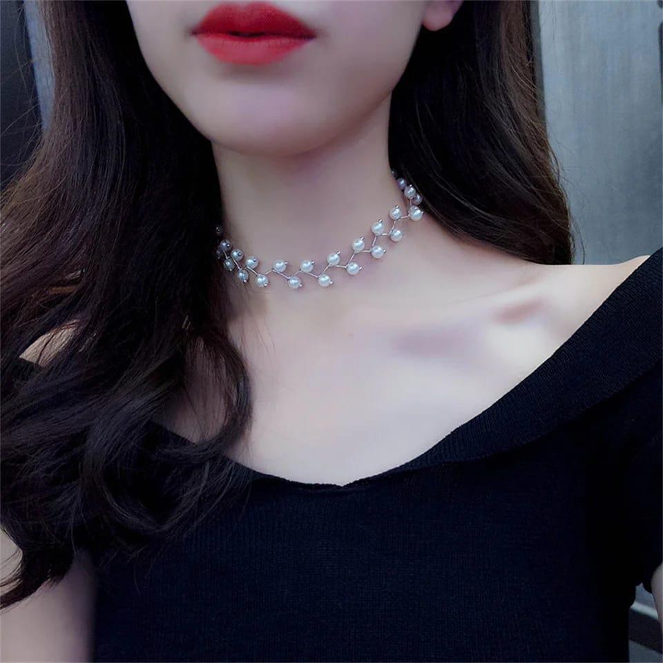 1Pc Alloy Silver Plated Zigzag Choker _White(Cf dynamic)